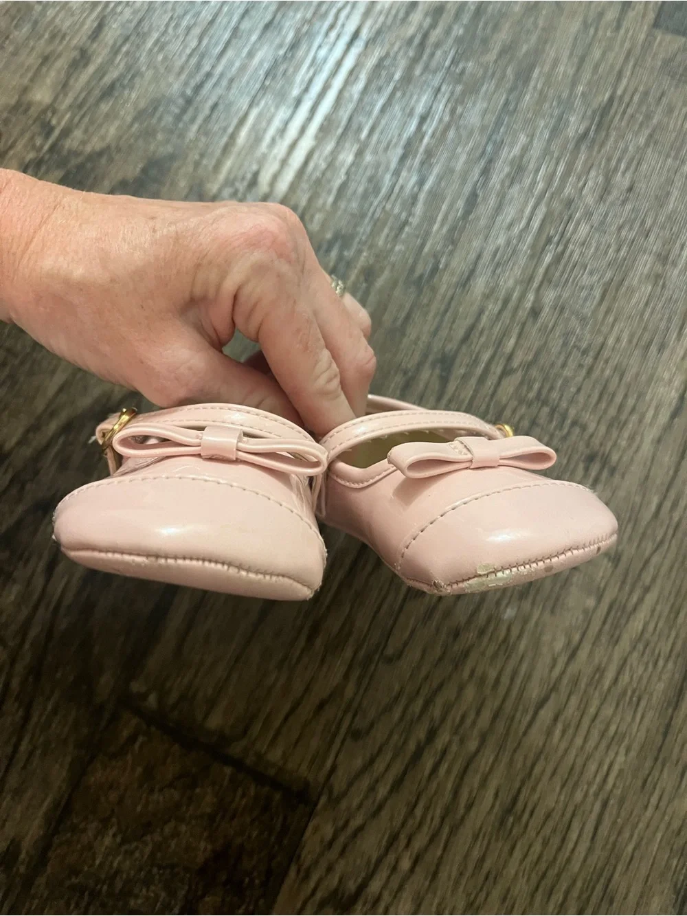 Janie and Jack Light Pink Patent Mary Jane Bow Shoes